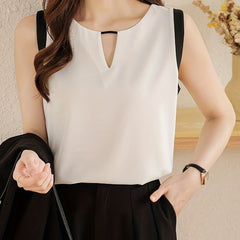 Colorblock Tank Top Crew Neck Sleeveless