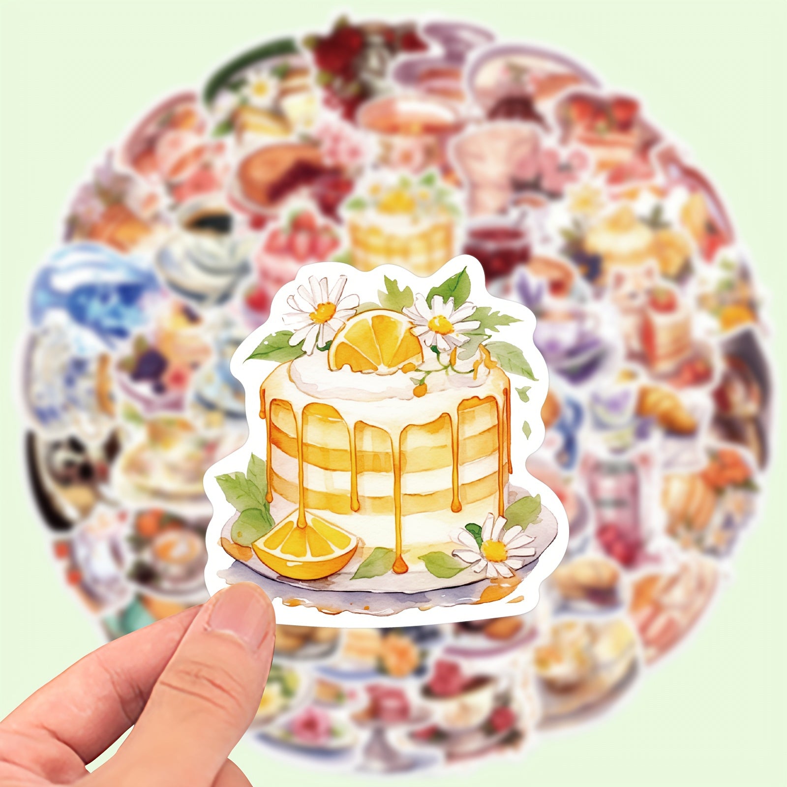 50pcs Dessert Afternoon Tea Stickers Sweets and Snacks Vinyl Decals