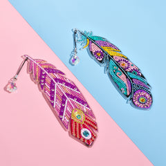 DIY Diamond Dot Art Feather Bookmark 2pcs Set