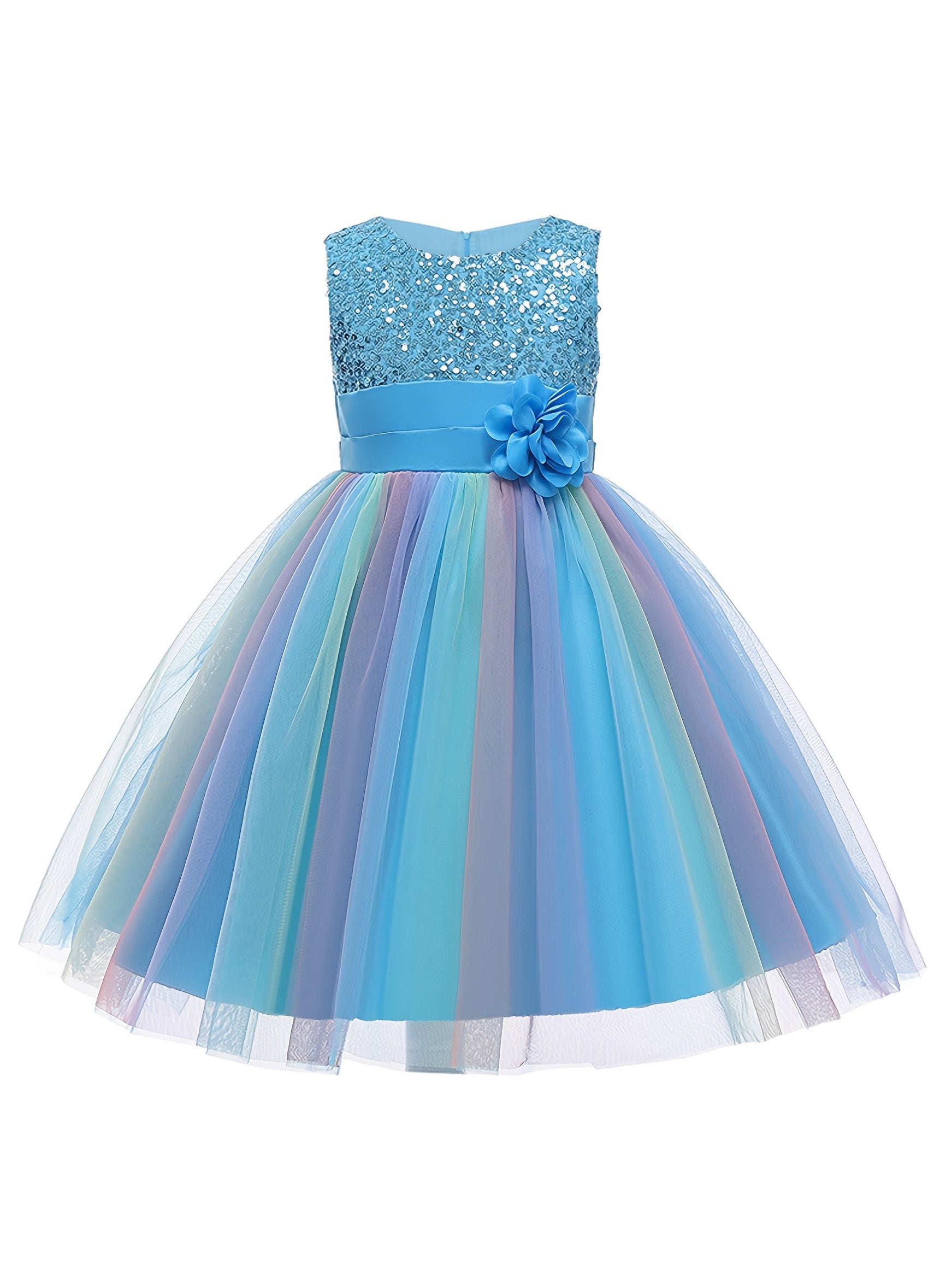 Girls Formal Sequin Flower Girl Princess Dress