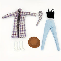 11.5 Inch Doll Outfit Set with Coat, Pants, Accessories, Hat, Boots
