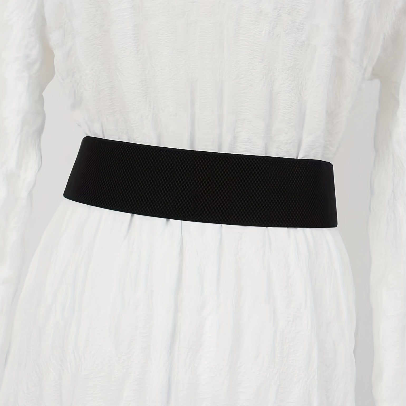 Punk Rivet Wide Belt Elastic Waistband Golden Buckle Decoration Belts
