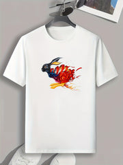 Rabbit Pattern Men's Graphic Tee for Summer