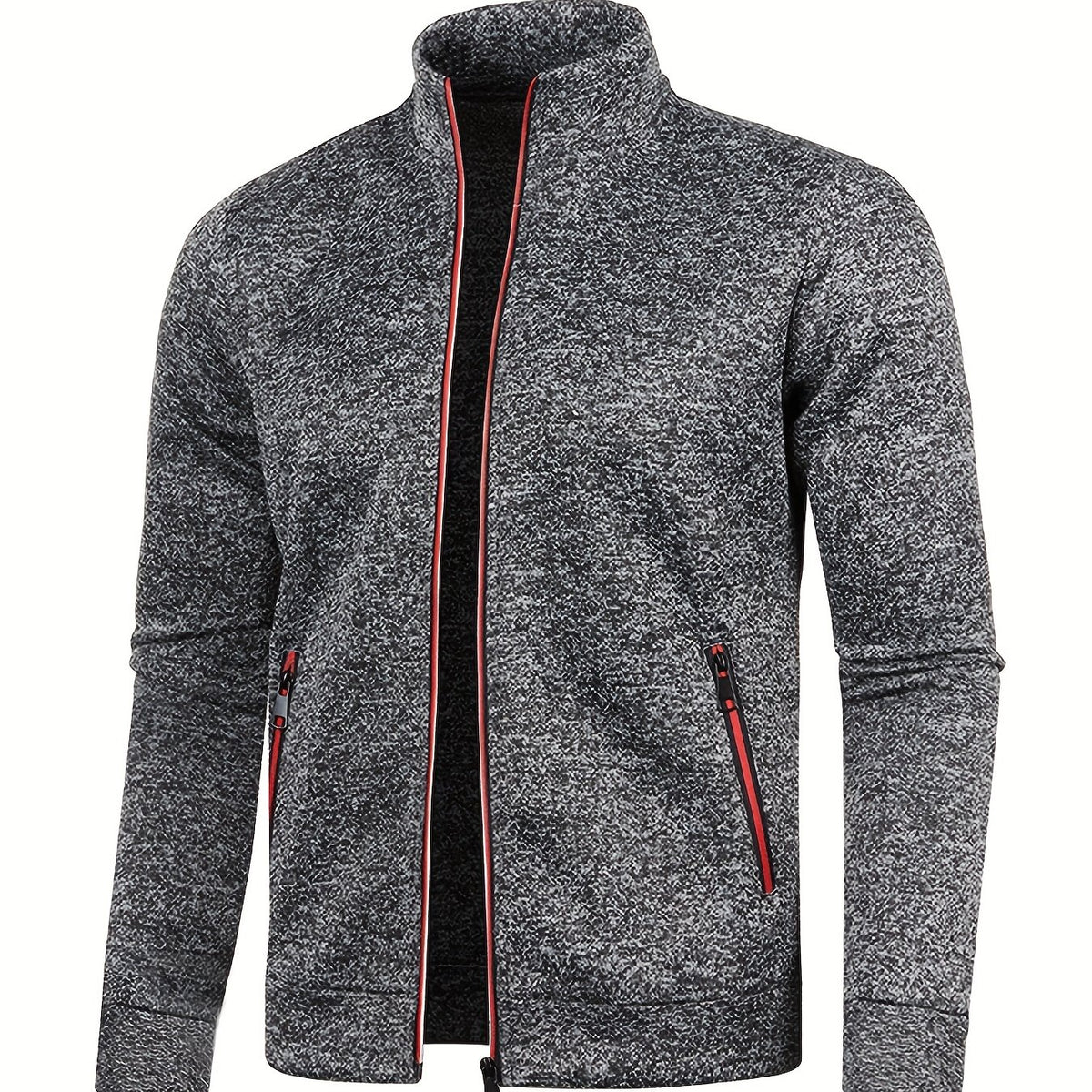 Men's Warm Fleece Jacket with Stand Collar