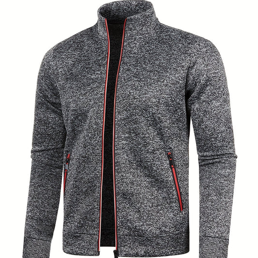Men's Warm Fleece Jacket with Stand Collar