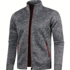 Men's Warm Fleece Jacket with Stand Collar