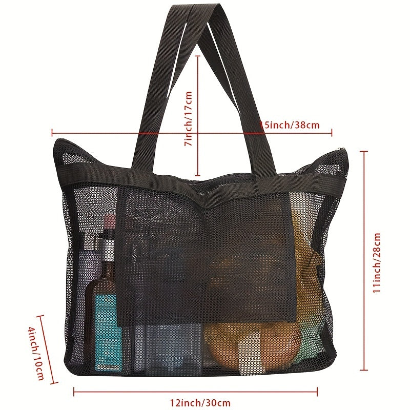 Quick Dry Mesh Shower Bag with Zipper and Inner Pouch