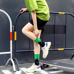 5 Pairs Colorblock Crew Socks Women's Stockings