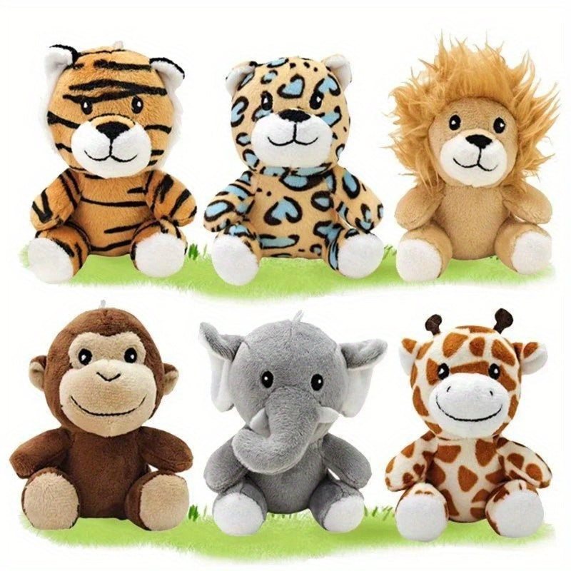 Cute Lion Giraffe Plush Keychain 2pcs