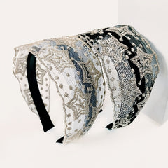 Star Lace Wide Brimmed Headband Holiday Hair Hoop