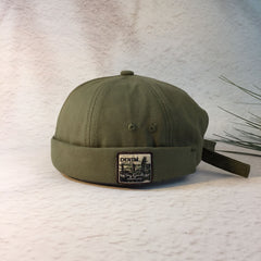 Retro Cotton Brimless Hat With Adjustable Cuff