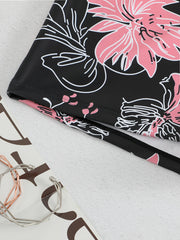  Floral Print High Waist Beach Shorts
