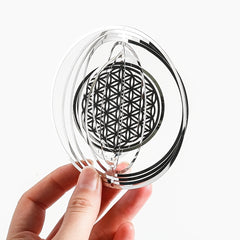 Metal Flower Life Wind Spinner Hanging Chakra Meditation Garden Decor