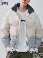 Men's Gradient Duck Down Coat Zip Up Puffer Jacket