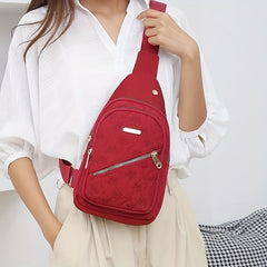Casual Embroidered Nylon Chest Bag