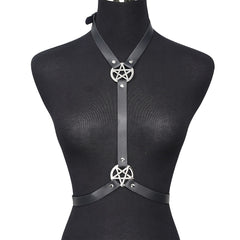 Punk Neck & Waist Belt Pentagram Chest Harness