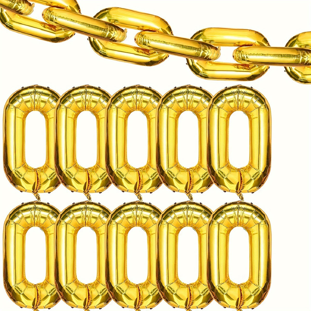 10pcs 40 64 Cm Foil Chain Balloons Jumbo Chain Balloons For Hip Hop Retro Theme
