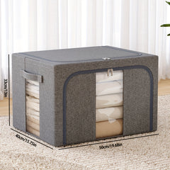 Large Capacity Storage Box With Handles & Visible Window Reusable Box