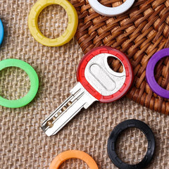 8pc/set Bag Organizer Elastic Key Cap Covers Keyring Rings