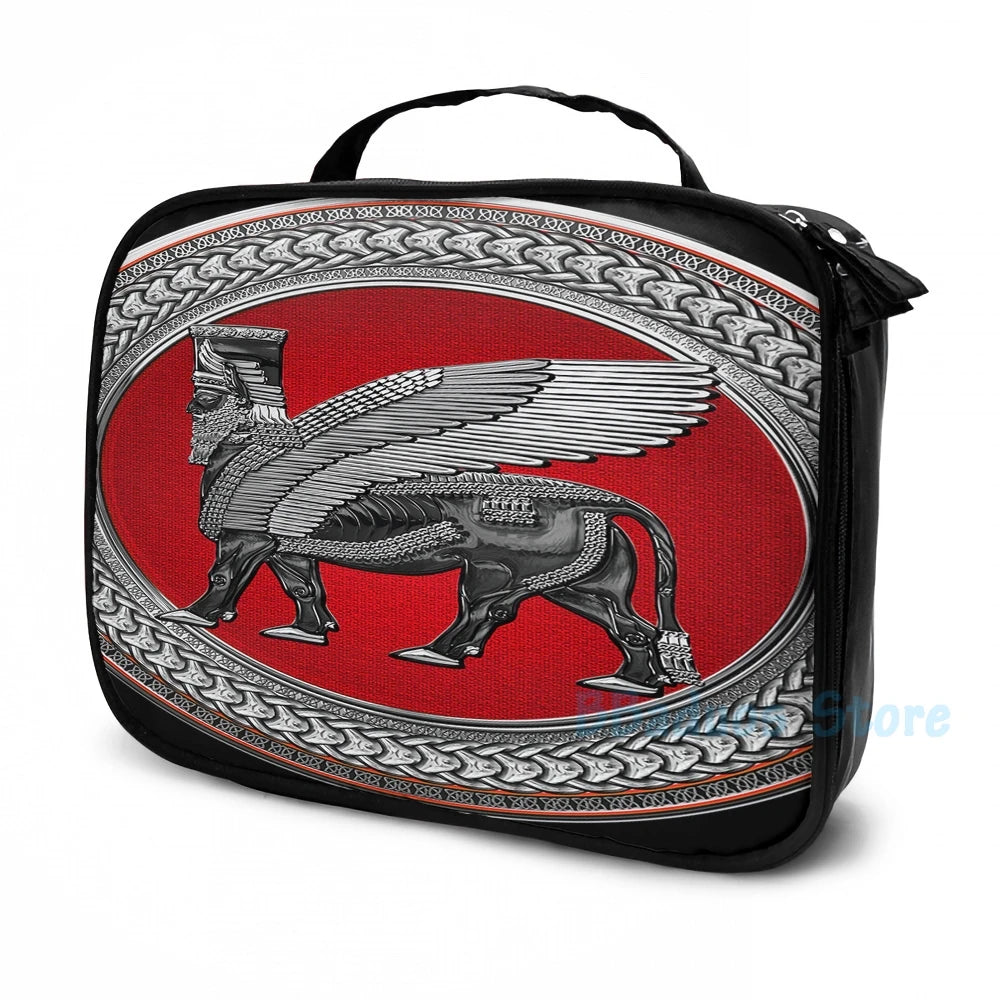 Assyrian Winged Bull & Lamassu USB Charge Backpack Men Women Travel