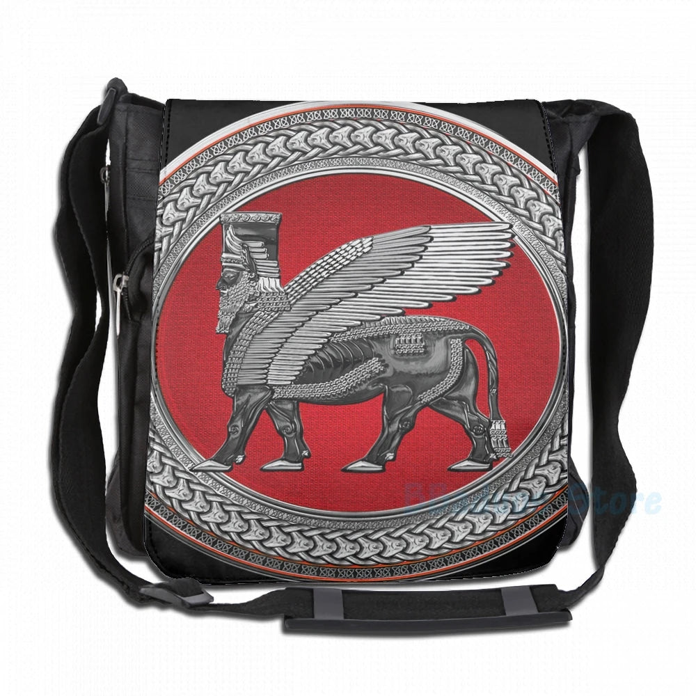 Assyrian Winged Bull & Lamassu USB Charge Backpack Men Women Travel