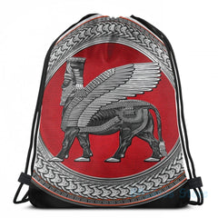 Assyrian Winged Bull & Lamassu USB Charge Backpack Men Women Travel