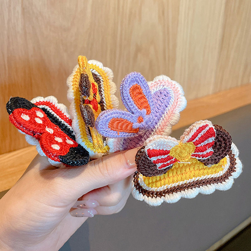 Wool Knitted Bow Children's Hair Clip