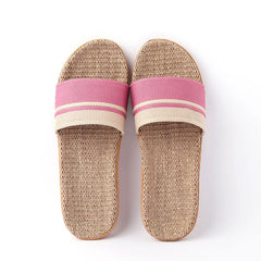 Men's Linen Open Toe Slippers Lightweight Indoor Outdoor