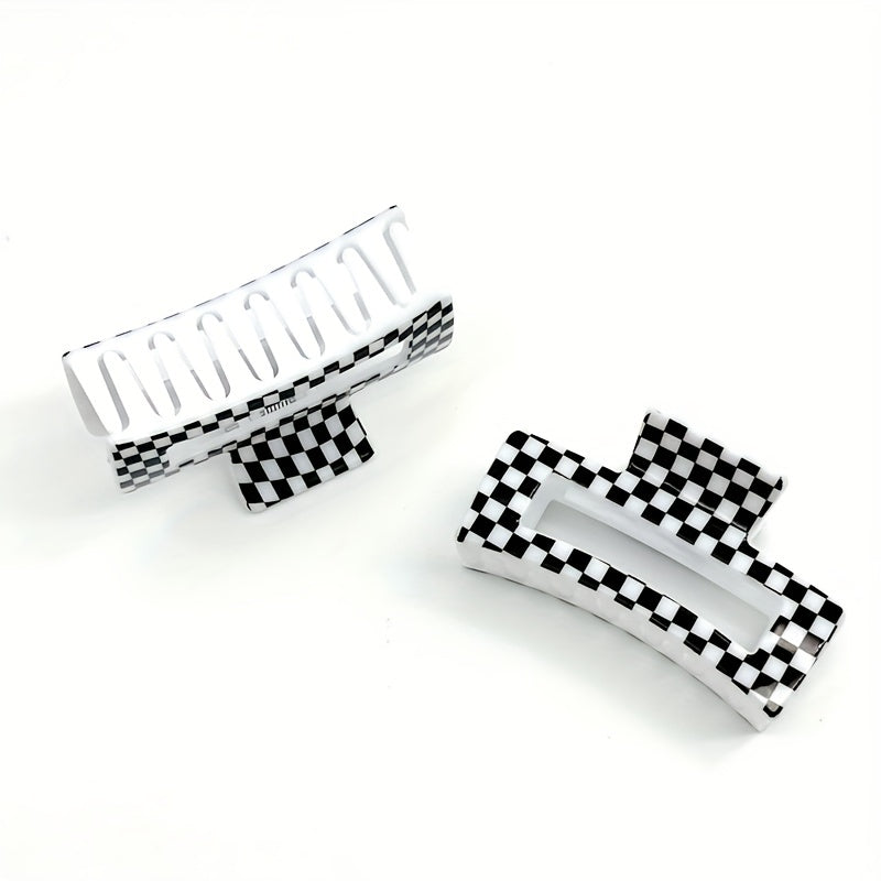 Plaid Pattern Hollow Hair Claw Shark Claw Hair Accessories