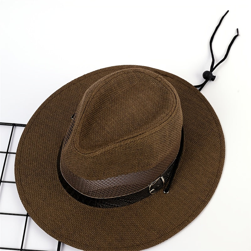 Men's Wide Brim Fedora Hat for Vacation
