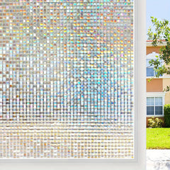 Frosted Mosaic Grid Privacy Glass Window Film