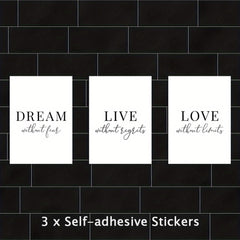 Motivational Quotes Stickers - Fearless Love Dream Big