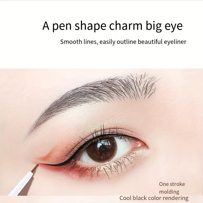 Silky Eyeliner Gel Pen Brown Round Head Smooth Rendering Eyeliner Pen