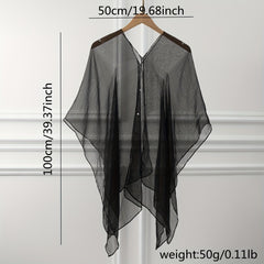 Soft Solid Gauze Shawl Oversized Sunproof Bikini Cover Up