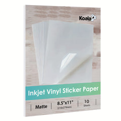 Koala Printable Vinyl Sticker Paper Matte Waterproof 10 Sheets