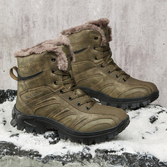 Men's Outdoor Snow Boots Leather Warm Winter Hiking Boots