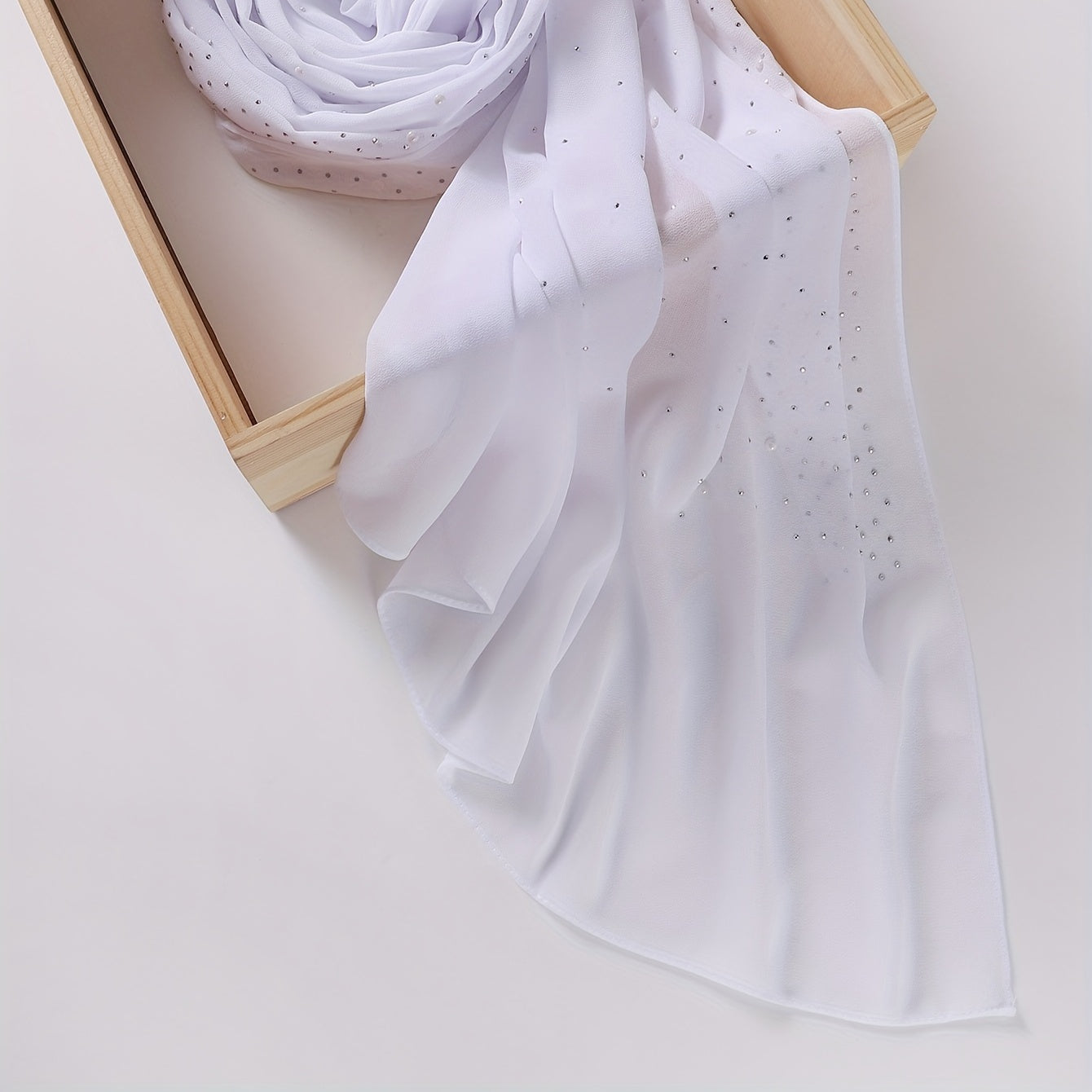Rhinestone Hot Stamping Chiffon Scarf Solid Hijab Turban Classic Shawl