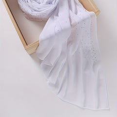 Rhinestone Hot Stamping Chiffon Scarf Solid Hijab Turban Classic Shawl