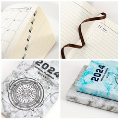 Daily Planner Notebook 352 Pages Hardcover Faux Leather