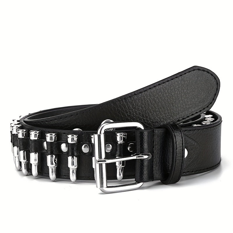 Men's Rivet Leather Belt Bullet Studded Belt