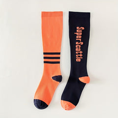 8 Pairs Letter Print Calf Socks All-match Knee High Socks Women Stockings