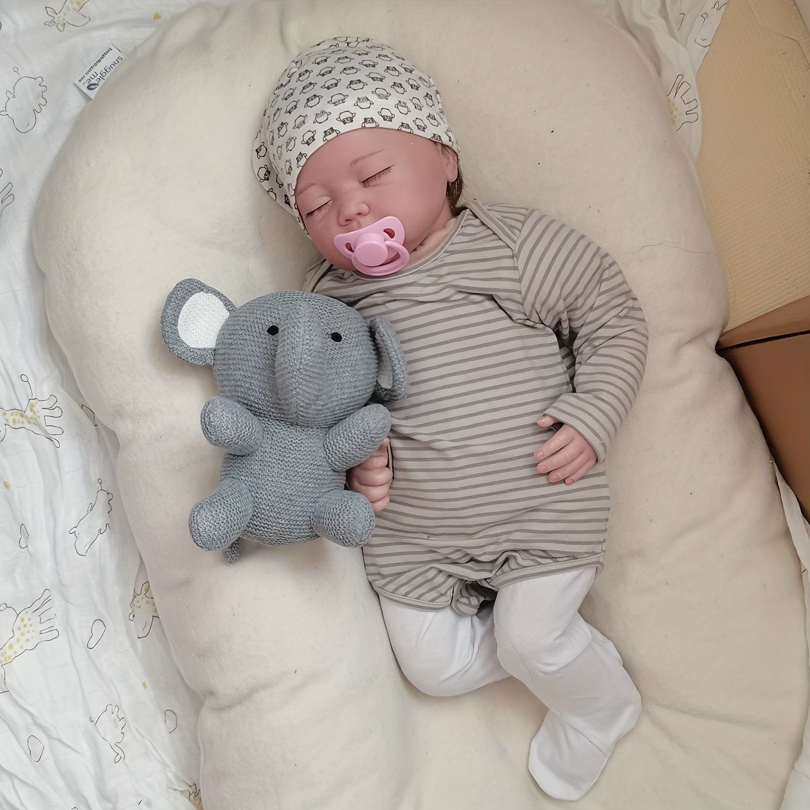 Plush Baby Elephant Stuffed Animal Toy Safe for Toddlers