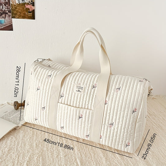 Quilted Embroidered Travel Duffle Bag, Ages 14+