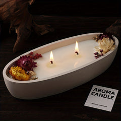Concrete Candle Holder Boat Shape Silicone Mold Elliptical Gypsum Storage Tray