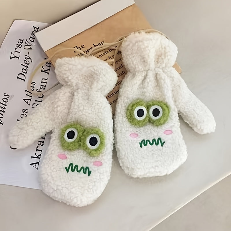 Frog Eye Mittens With Halter Neck Gloves