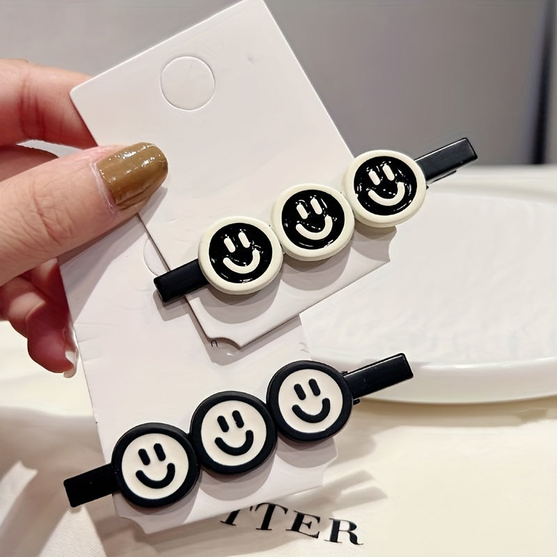 Alloy Smiley Face Hair Clip Girl's Side Clip Headwear Hair Accessories Female