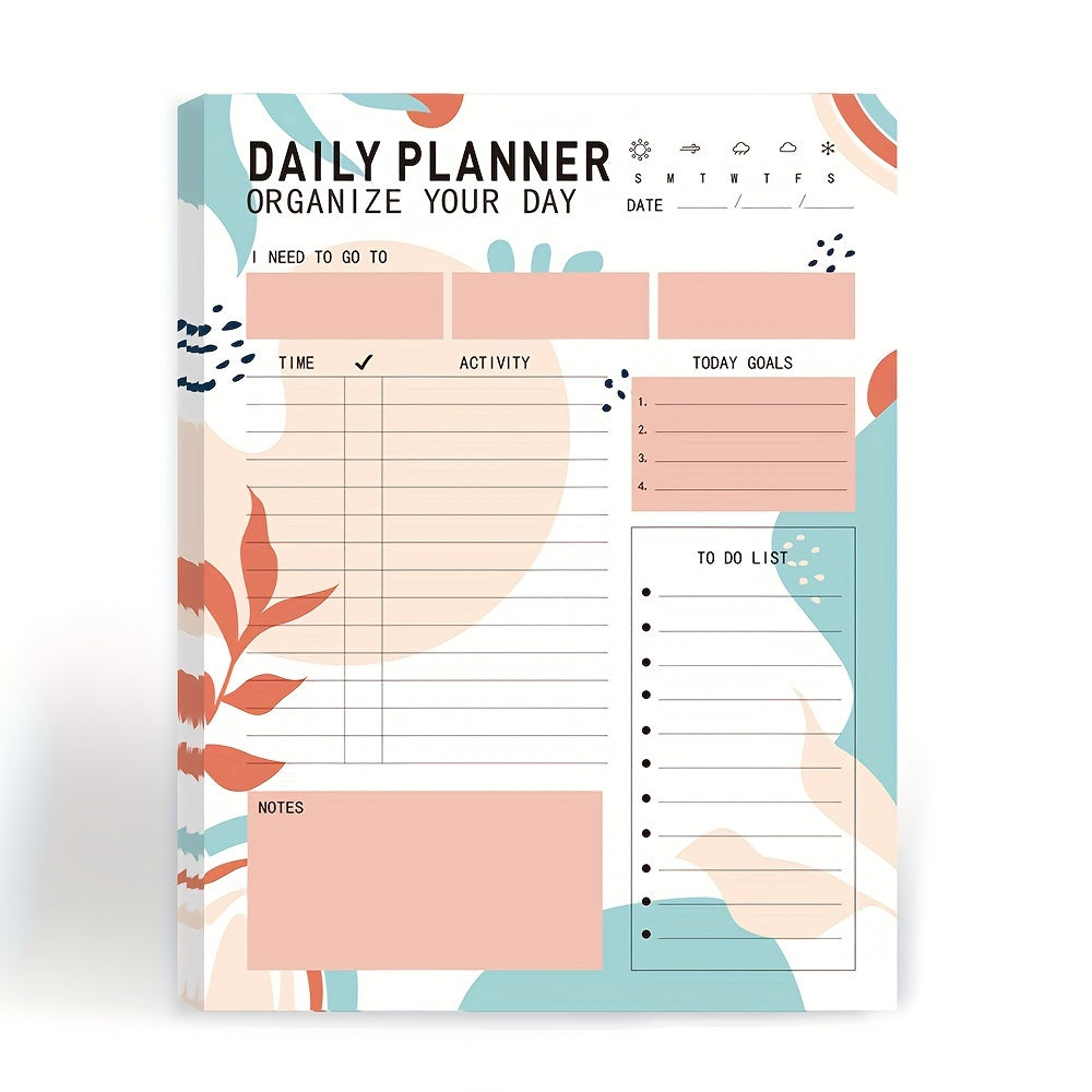 Magnetic Plan Notebook w/ 52 Sheets English Daily Self Discipline Plan Notepad
