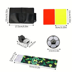 Football Referee Package with Red and Yellow Cards, Whistle, and Bag