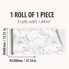Watercolor Flower Pattern Window Film - Frosted Sticker for Privacy