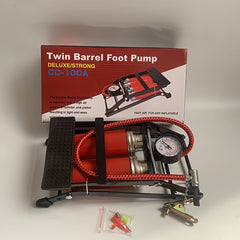 Dual Tube High Pressure Foot Pump with Gauge for Balloon Basketball